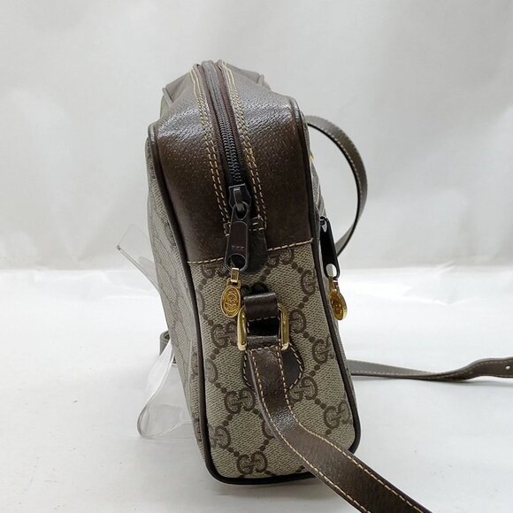 Vintage Gucci Clutch Sherry Line Brown PVC Crossbody Bag mon621-101625 - Picture 4 of 16
